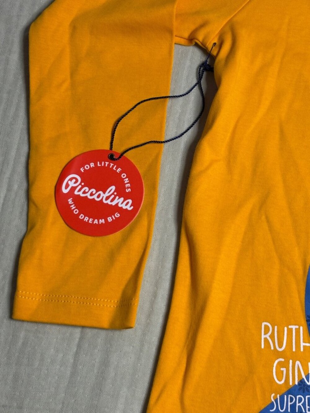 Ruth Bader Ginsburg Graphic Long-Sleeve Shirt By Piccolina Size 7 NEW With Tags - Picture 4 of 7